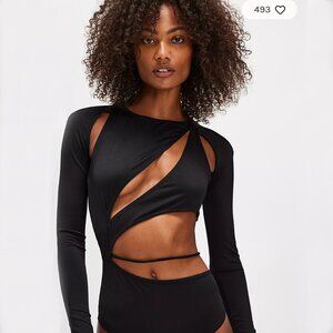 NWT OW FREE PEOPLE ASTRAL BODYCON BODYSUIT CUT-OUTS FRENCH GIRL BADDIE GLAM MED